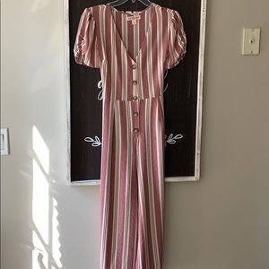 Red striped jumpsuit
